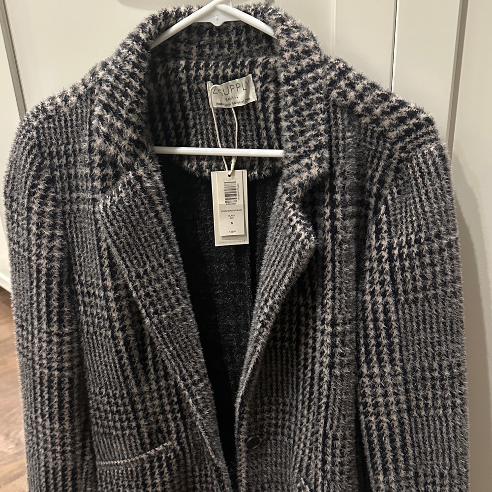 Z Supply Black and Gray Houndstooth Blazer - Picture 3 of 3